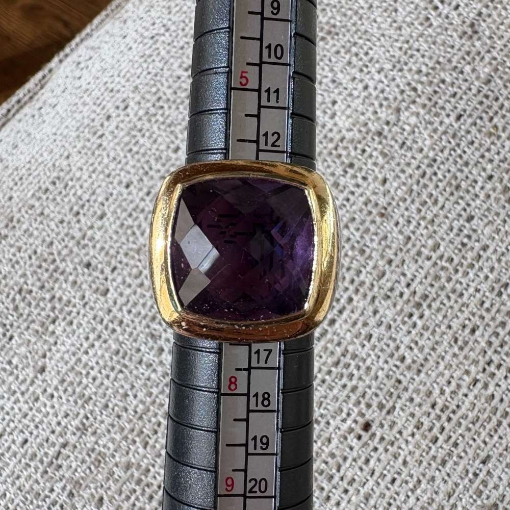 David Yurman❌NOT AVAILABLE❌Gold & Sterling Silver Ring with Amethyst Gemstone - Picture 15 of 16